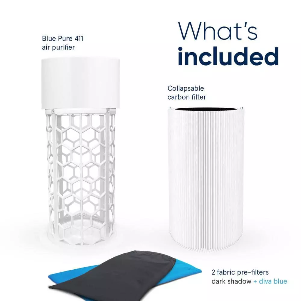 Blueair Blue Pure 411 Air Purifier with Allergen and Odor Remover, Washable Pre-Filter 4 Blueair Blue Pure 411 Air Purifier with Allergen and Odor Remover, Washable Pre-Filter - Image 2