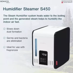 BONECO S450 Large Room Steam Humidifier with Hand Warm Mist and Digital Display -Air Quality Shop multi boneco humidifiers 50241 1f 1000