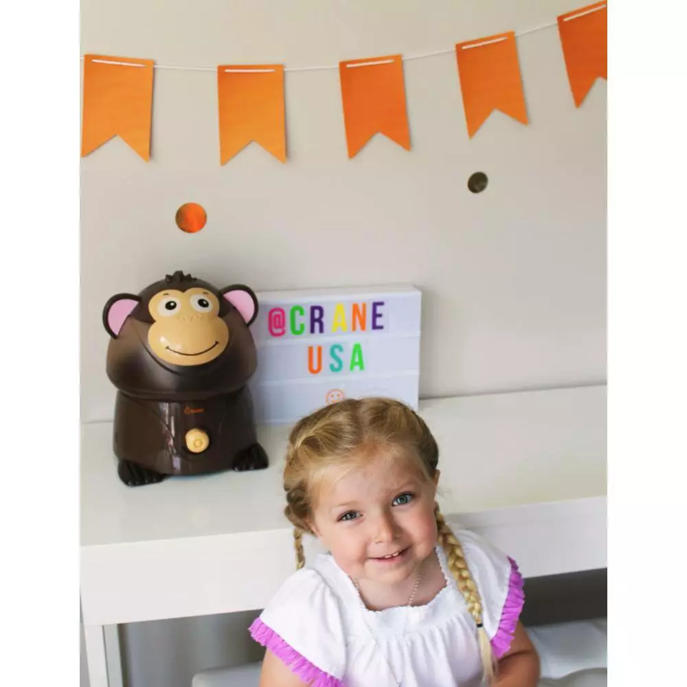 Crane 1 Gal. Adorable Ultrasonic Cool Mist Humidifier for Medium to Large Rooms up to 500 sq. ft. - Monkey 9 Crane 1 Gal. Adorable Ultrasonic Cool Mist Humidifier for Medium to Large Rooms up to 500 sq. ft. - Monkey - Image 7