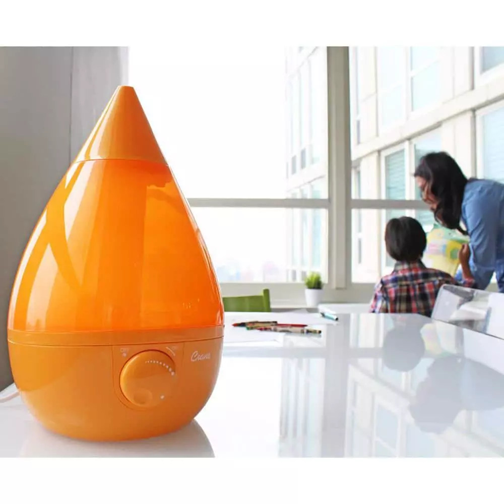 Crane 1 Gal. Drop Ultrasonic Cool Mist Humidifier for Medium to Large Rooms up to 500 sq. ft. - Orange 10 Crane 1 Gal. Drop Ultrasonic Cool Mist Humidifier for Medium to Large Rooms up to 500 sq. ft. - Orange - Image 8