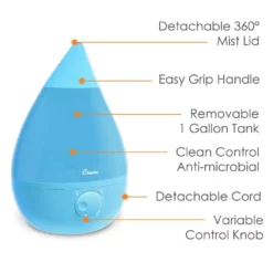 Crane 1 Gal. Drop Ultrasonic Cool Mist Humidifier for Medium to Large Rooms up to 500 sq. ft. - Aqua 17 Crane 1 Gal. Drop Ultrasonic Cool Mist Humidifier for Medium to Large Rooms up to 500 sq. ft. - Aqua -Air Quality Shop turquoises aquas crane humidifiers ee 5301b 4f 1000