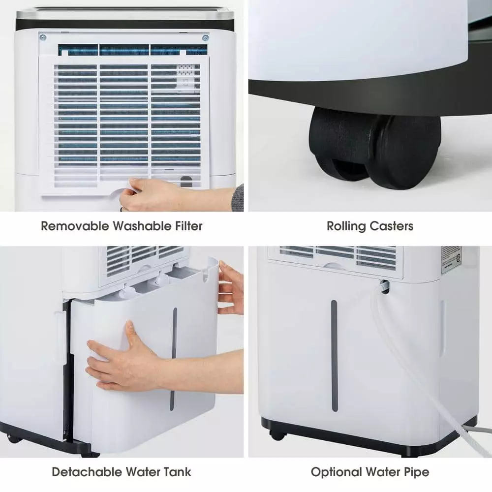 Unbranded 50-Pint 4800 Sq.Ft. Dehumidifier for large space, High Humidity Capacity, With 6.5L Water tank and Continuous Drain Hose 5 Unbranded 50-Pint 4800 Sq.Ft. Dehumidifier for large space, High Humidity Capacity, With 6.5L Water tank and Continuous Drain Hose - Image 3