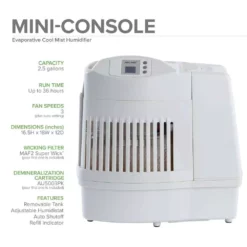 AIRCARE 2.5 Gal. Evaporative Humidifier for 2,600 sq. ft. 26 AIRCARE 2.5 Gal. Evaporative Humidifier for 2,600 sq. ft. -Air Quality Shop white aircare humidifiers ma0800 1f 1000