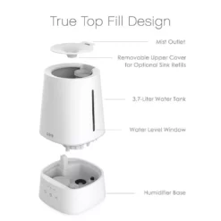 Pure Enrichment Hume Max Top Fill Humidifier in White 14 Pure Enrichment Hume Max Top Fill Humidifier in White -Air Quality Shop white pure enrichment humidifiers pehumtop w a0 1000