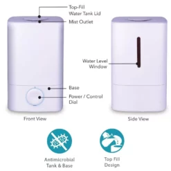 Air Innovations 1.2 Gal. Medium Cool Mist Ultrasonic Humidifier for Rooms 13 Air Innovations 1.2 Gal. Medium Cool Mist Ultrasonic Humidifier for Rooms -Air Quality Shop whites air innovations humidifiers humid61 white c3 1000