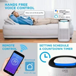 One Smart Consumer Electronics Gear Athena Smart Air Purifier with Voice Control HEPA Filter Included. Compatible with Google Assistant and Alexa with App -Air Quality Shop whites air purifiers osap01 44 1000