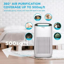One Smart Consumer Electronics Gear Athena Smart Air Purifier with Voice Control HEPA Filter Included. Compatible with Google Assistant and Alexa with App -Air Quality Shop whites air purifiers osap01 c3 1000