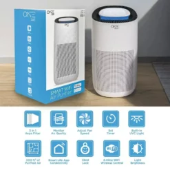 One Smart Consumer Electronics Gear Athena Smart Air Purifier with Voice Control HEPA Filter Included. Compatible with Google Assistant and Alexa with App -Air Quality Shop whites air purifiers osap01 e1 1000