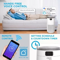 One Smart Consumer Electronics Gear Neo Smart Air Purifier with Voice Control HEPA Filter Included. Compatible with Google Assistant and Alexa with App -Air Quality Shop whites air purifiers osap02 44 1000