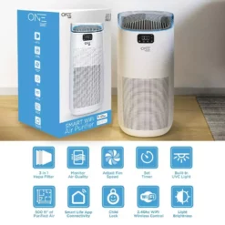 One Smart Consumer Electronics Gear Neo Smart Air Purifier with Voice Control HEPA Filter Included. Compatible with Google Assistant and Alexa with App -Air Quality Shop whites air purifiers osap02 e1 1000
