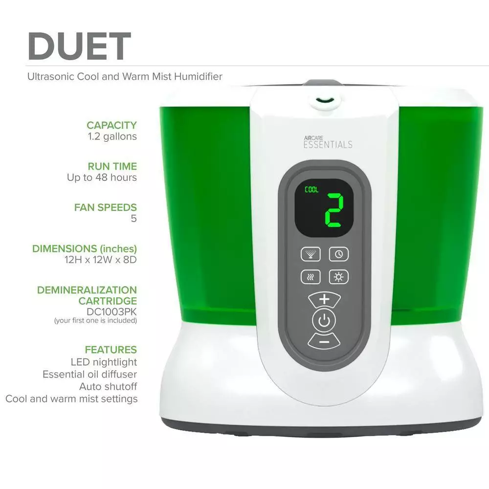 AIRCARE ESSENTIALS DUET 1.2 Gal. Ultrasonic Humidifier for 700 sq. ft. 6 AIRCARE ESSENTIALS DUET 1.2 Gal. Ultrasonic Humidifier for 700 sq. ft. - Image 4