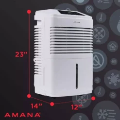 Amana 48 pt. Portable Dehumidifier with Adjustable Humidistat, Auto Shut-Off, 24-Hour Timer for Bathrooms, Basements, Bedrooms 15 Amana 48 pt. Portable Dehumidifier with Adjustable Humidistat, Auto Shut-Off, 24-Hour Timer for Bathrooms, Basements, Bedrooms -Air Quality Shop whites amana dehumidifiers amad481bw a0 1000
