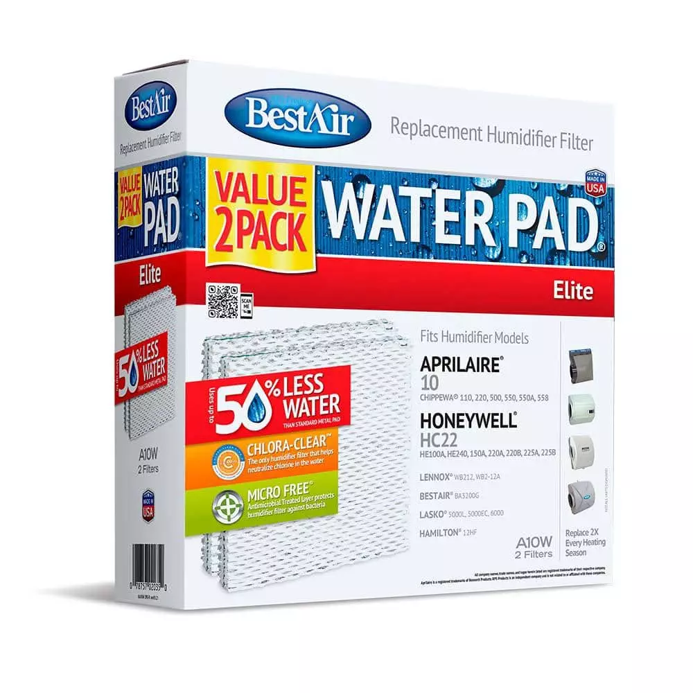 BestAir Whole House Humidifier Replacement Water Pad for Aprilaire and Honeywell Models in White (2-Pack) 3 BestAir Whole House Humidifier Replacement Water Pad for Aprilaire and Honeywell Models in White (2-Pack)