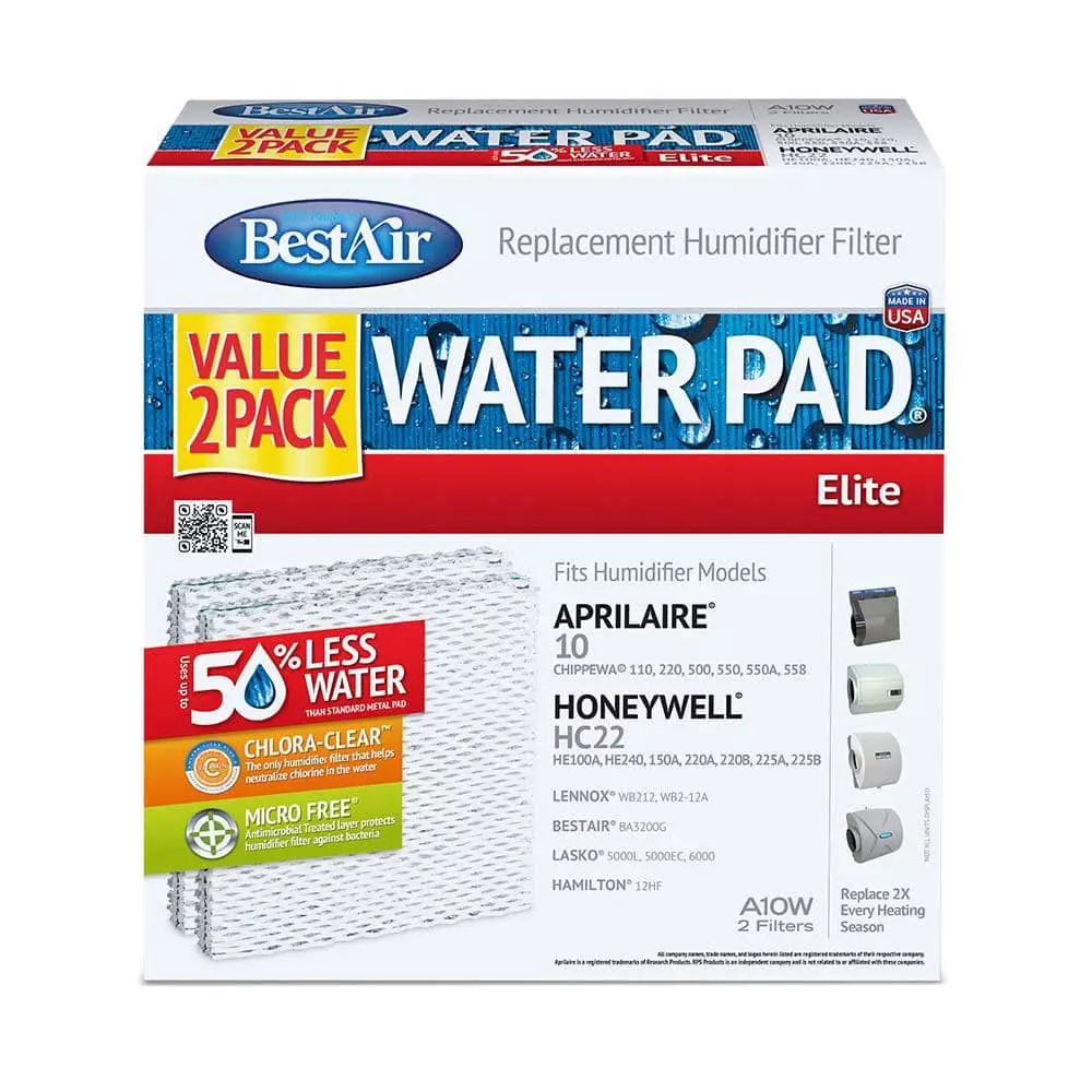 BestAir Whole House Humidifier Replacement Water Pad for Aprilaire and Honeywell Models in White (2-Pack) 4 BestAir Whole House Humidifier Replacement Water Pad for Aprilaire and Honeywell Models in White (2-Pack) - Image 2