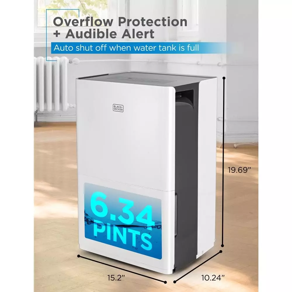 BLACK+DECKER 30-Pint Portable Dehumidifier With Bucket 6 BLACK+DECKER 30-Pint Portable Dehumidifier With Bucket - Image 4