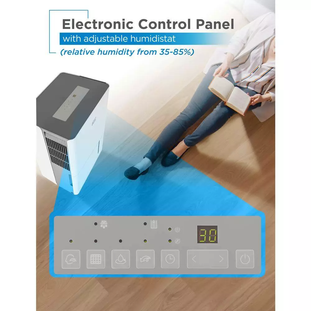 BLACK+DECKER 30-Pint Portable Dehumidifier With Bucket 5 BLACK+DECKER 30-Pint Portable Dehumidifier With Bucket - Image 3