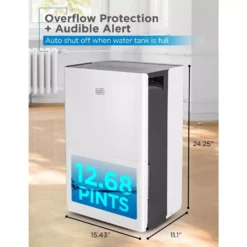 BLACK+DECKER 50-Pint Portable Dehumidifier With Bucket and Built-in Pump 12 BLACK+DECKER 50-Pint Portable Dehumidifier With Bucket and Built-in Pump -Air Quality Shop whites black decker dehumidifiers bd50pmwsa 1f 1000