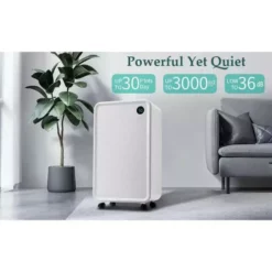 Boyel Living 30-Pint Dehumidifier with 2L Water Tank for 3,000 Sq. Ft. Medium to Large Rooms and Basements -Air Quality Shop whites boyel living dehumidifiers mrs csj01 white 1d 1000