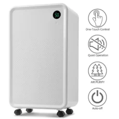 Boyel Living 30-Pint Dehumidifier with 2L Water Tank for 3,000 Sq. Ft. Medium to Large Rooms and Basements -Air Quality Shop whites boyel living dehumidifiers mrs csj01 white 4f 1000