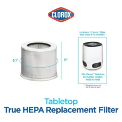 Clorox Tabletop Air Purifier True HEPA Replacement Filter 15 Clorox Tabletop Air Purifier True HEPA Replacement Filter -Air Quality Shop whites clorox air purifier accessories 12020 76 1000