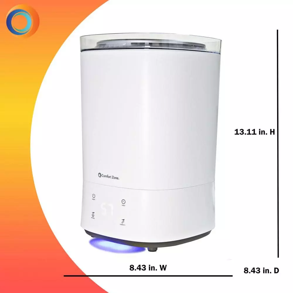 Comfort Zone 1.45 Gal. Small Room Ultrasonic Humidifier with Aroma Diffuser 4 Comfort Zone 1.45 Gal. Small Room Ultrasonic Humidifier with Aroma Diffuser - Image 2