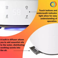 Comfort Zone 1.45 Gal. Small Room Ultrasonic Humidifier with Aroma Diffuser 15 Comfort Zone 1.45 Gal. Small Room Ultrasonic Humidifier with Aroma Diffuser -Air Quality Shop whites comfort zone humidifiers czhd60 a0 1000