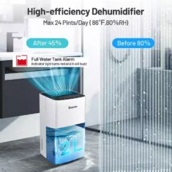 Costway 24-Pints 1500 Sq. ft. Portable Dehumidifier for Medium to Large Spaces 12 Costway 24-Pints 1500 Sq. ft. Portable Dehumidifier for Medium to Large Spaces -Air Quality Shop whites costway dehumidifiers es10014us 4f 1000