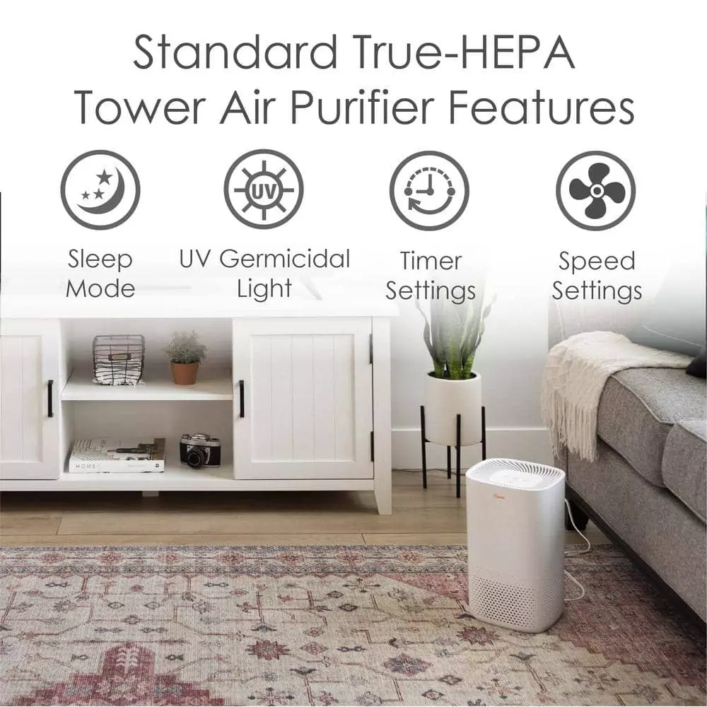 Crane True HEPA Air Purifier with Germicidal UV Light for Small to Medium Rooms up to 250 sq.ft. - Standard 5 Crane True HEPA Air Purifier with Germicidal UV Light for Small to Medium Rooms up to 250 sq.ft. - Standard - Image 3