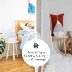 Crane 1 Gal. Drop Ultrasonic Cool Mist Humidifier for Medium to Large Rooms up to 500 sq. ft. - White -Air Quality Shop whites crane humidifiers ee 5301w 44 1000