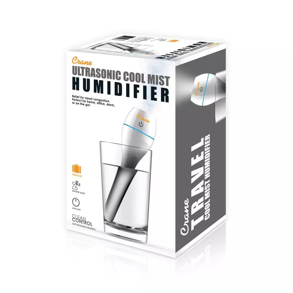 Crane 8 oz. Portable Ultrasonic Cool Mist Humidifier for Car, Desk, Travel 11 Crane 8 oz. Portable Ultrasonic Cool Mist Humidifier for Car, Desk, Travel - Image 9