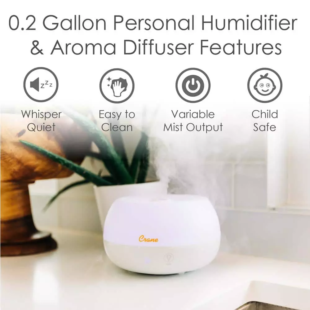 Crane 0.2 Gal. 2-in-1 Ultrasonic Cool Mist Humidifer & Aroma Diffuser for Small Rooms up to 160 sq. ft. 11 Crane 0.2 Gal. 2-in-1 Ultrasonic Cool Mist Humidifer & Aroma Diffuser for Small Rooms up to 160 sq. ft. - Image 9