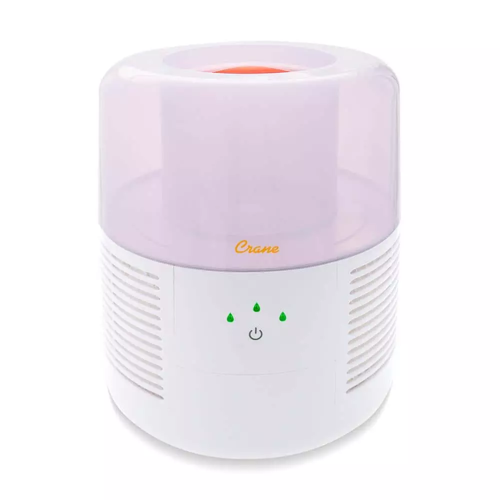 Crane 1 Gal. Evaporative Cool Mist Humidifier with 3 Speeds for Medium to Large Rooms up to 500 sq. ft. 3 Crane 1 Gal. Evaporative Cool Mist Humidifier with 3 Speeds for Medium to Large Rooms up to 500 sq. ft.