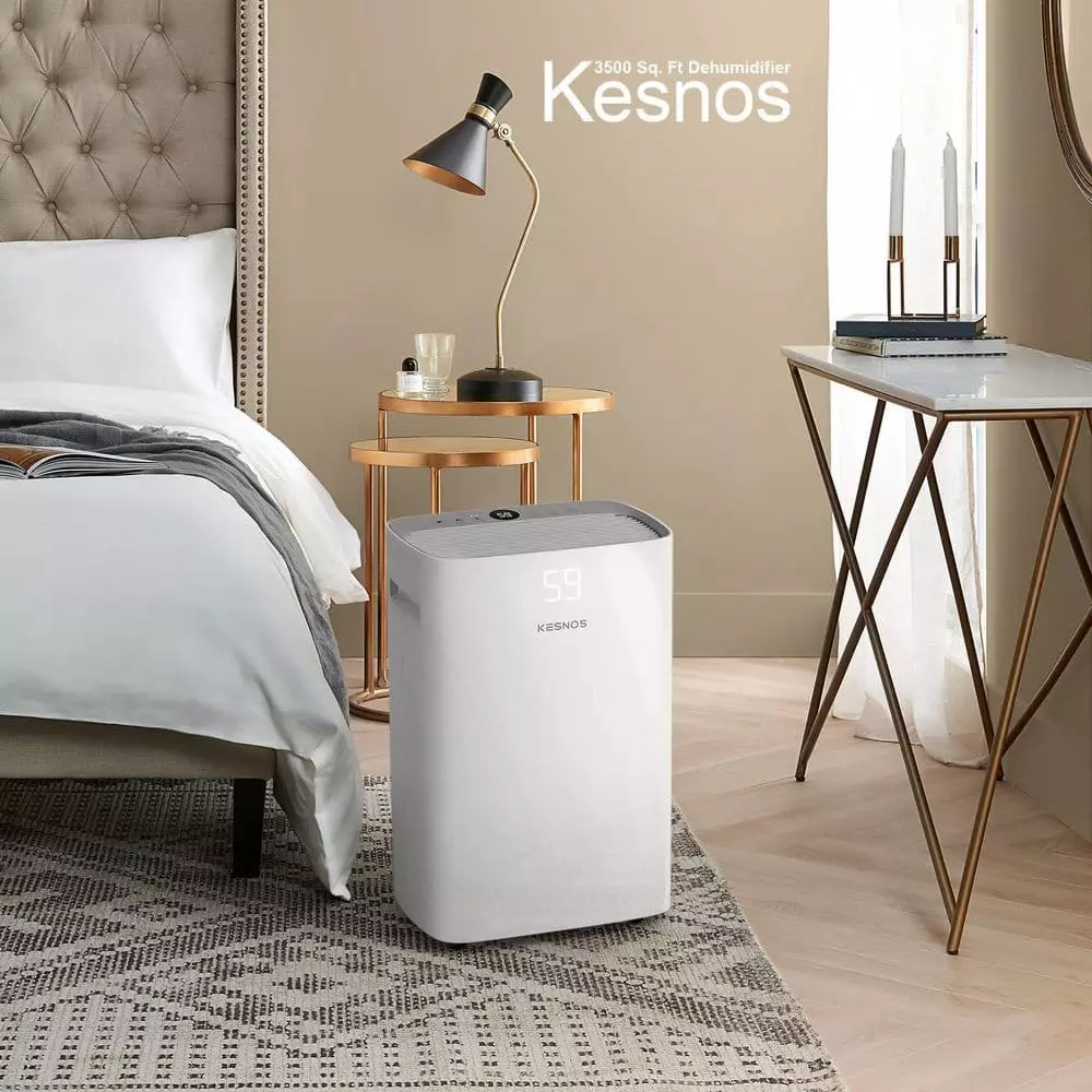 Kesnos 50-Pint Capacity Home Multifunction Dehumidifier With Bucket For 3,500 Sq. Ft. Home Or Bedroom 3 Kesnos 50-Pint Capacity Home Multifunction Dehumidifier With Bucket For 3,500 Sq. Ft. Home Or Bedroom