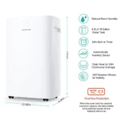 Kesnos 50-Pint Capacity Home Multifunction Dehumidifier With Bucket For 3,500 Sq. Ft. Home Or Bedroom 20 Kesnos 50-Pint Capacity Home Multifunction Dehumidifier With Bucket For 3,500 Sq. Ft. Home Or Bedroom -Air Quality Shop whites dehumidifiers hdcx pd08a d4 1000