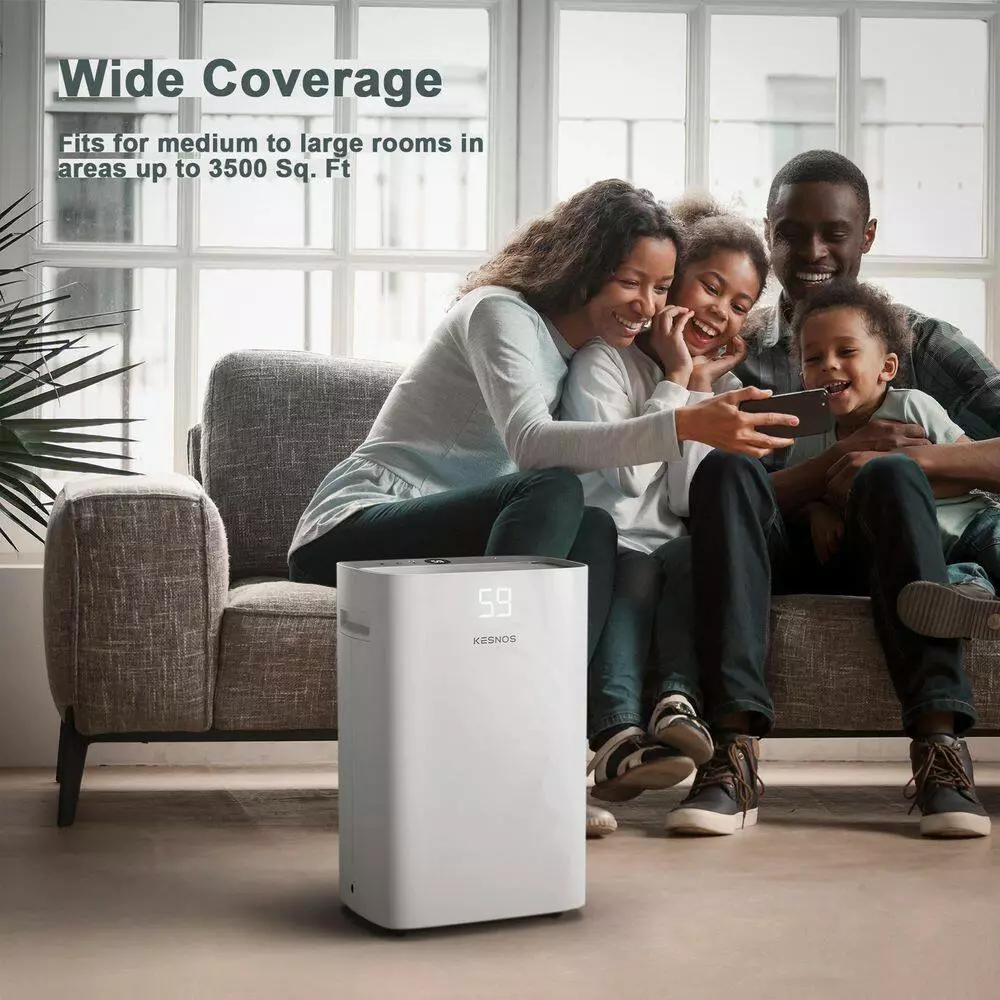 Kesnos 50-Pint Capacity Home Multifunction Dehumidifier With Bucket For 3,500 Sq. Ft. Home Or Bedroom 4 Kesnos 50-Pint Capacity Home Multifunction Dehumidifier With Bucket For 3,500 Sq. Ft. Home Or Bedroom - Image 2