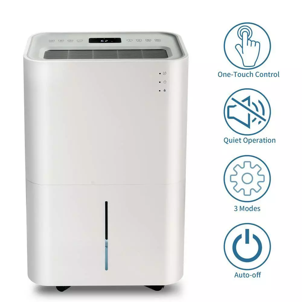 Unbranded 50-Pint Portable Dehumidifier 4,500 sq. ft. Dehumidifier with 4L Water Tank, Auto or Manual Drain, Auto Shutoff 10 Unbranded 50-Pint Portable Dehumidifier 4,500 sq. ft. Dehumidifier with 4L Water Tank, Auto or Manual Drain, Auto Shutoff - Image 8