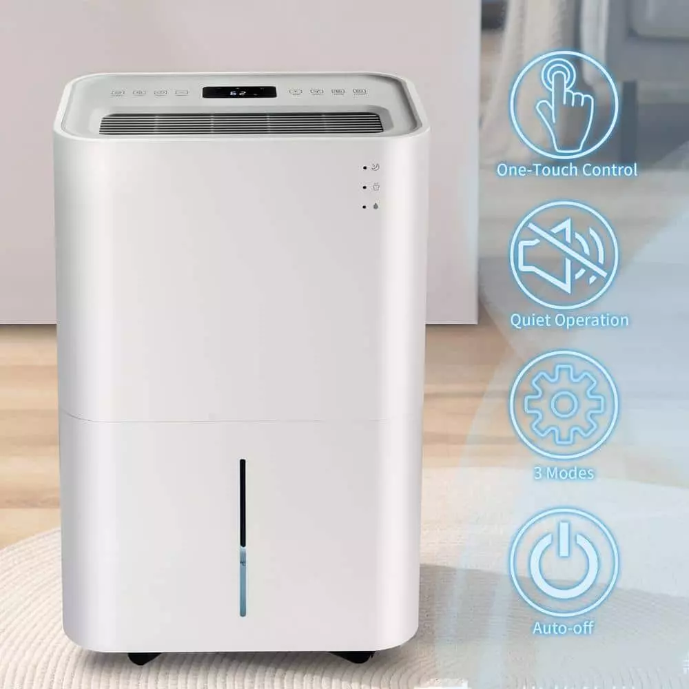 Unbranded 50-Pint Portable Dehumidifier 4,500 sq. ft. Dehumidifier with 4L Water Tank, Auto or Manual Drain, Auto Shutoff 5 Unbranded 50-Pint Portable Dehumidifier 4,500 sq. ft. Dehumidifier with 4L Water Tank, Auto or Manual Drain, Auto Shutoff - Image 3
