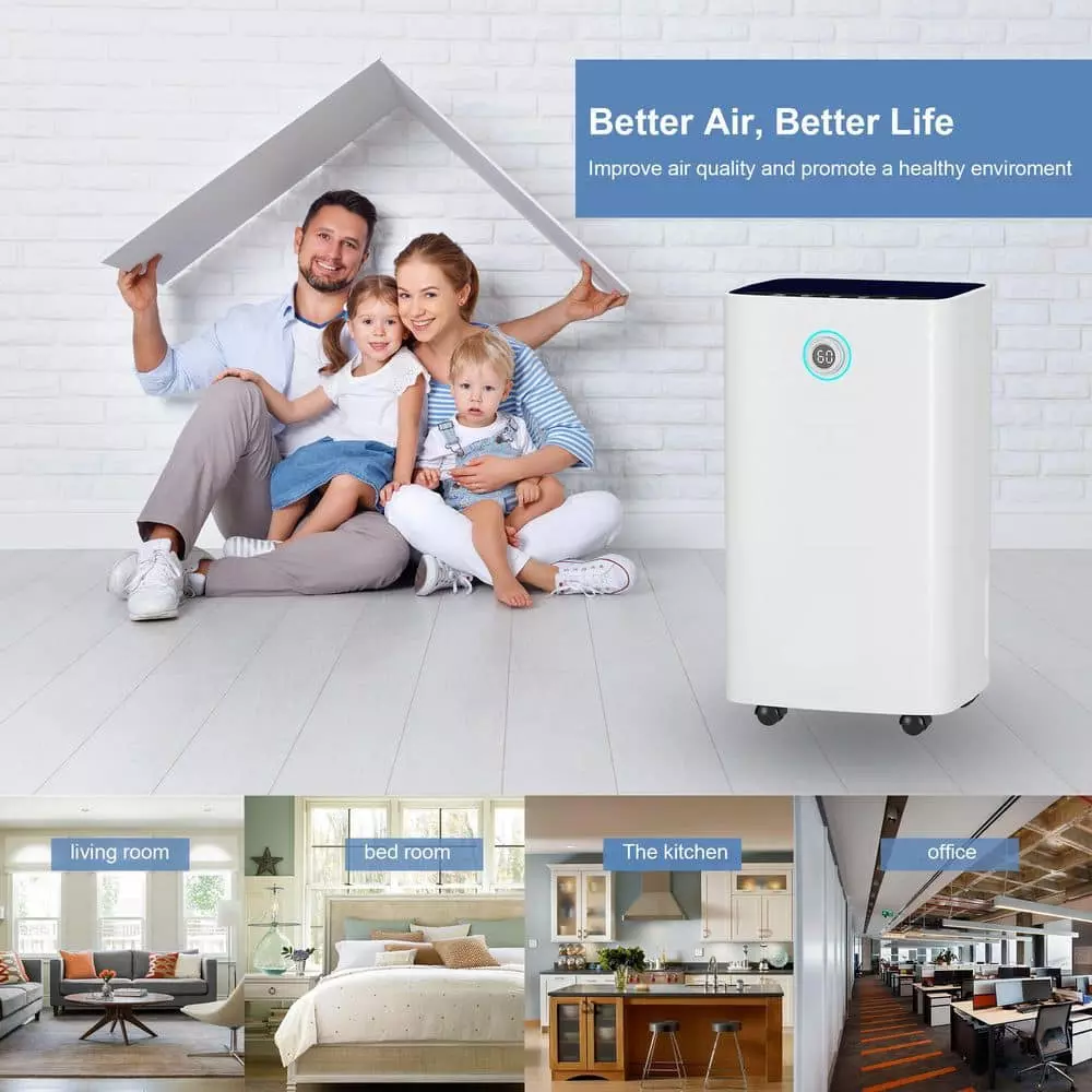 Edendirect 30-Pint Dehumidifier with Bucker Storage with Air Filter, 3-Operation Modes, Rotating Knob 2000 sq.ft. for Large Room 5 Edendirect 30-Pint Dehumidifier with Bucker Storage with Air Filter, 3-Operation Modes, Rotating Knob 2000 sq.ft. for Large Room - Image 3