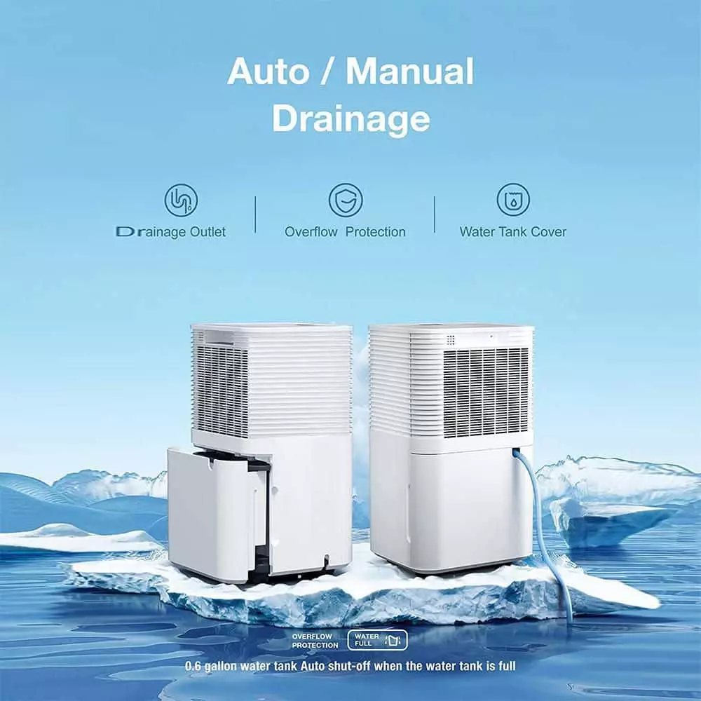 Edendirect 25-Pint Dehumidifier 2000 sq.ft. for Basements, Home and Large Room with Auto or Manual Drainage, 3 Operation Modes 6 Edendirect 25-Pint Dehumidifier 2000 sq.ft. for Basements, Home and Large Room with Auto or Manual Drainage, 3 Operation Modes - Image 4