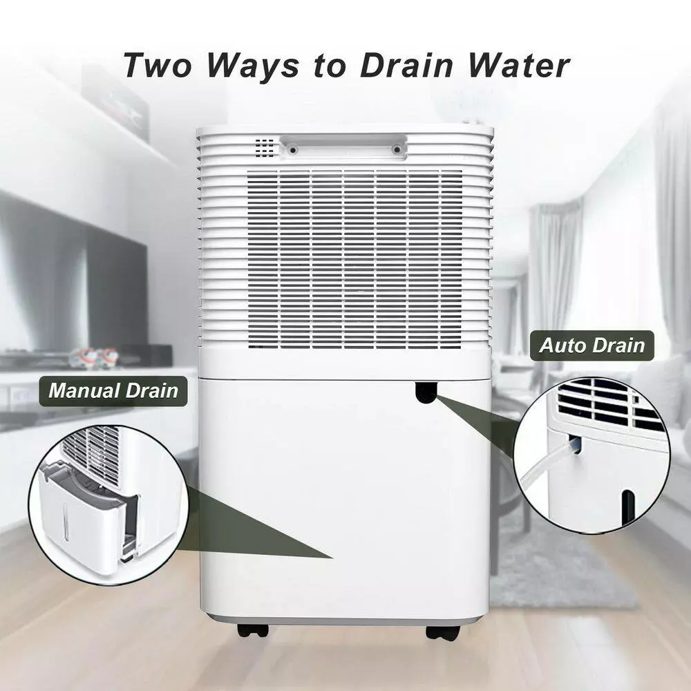 Edendirect 25-Pint Dehumidifier 2000 sq.ft. for Basements, Home and Large Room with Auto or Manual Drainage, 3 Operation Modes 4 Edendirect 25-Pint Dehumidifier 2000 sq.ft. for Basements, Home and Large Room with Auto or Manual Drainage, 3 Operation Modes - Image 2