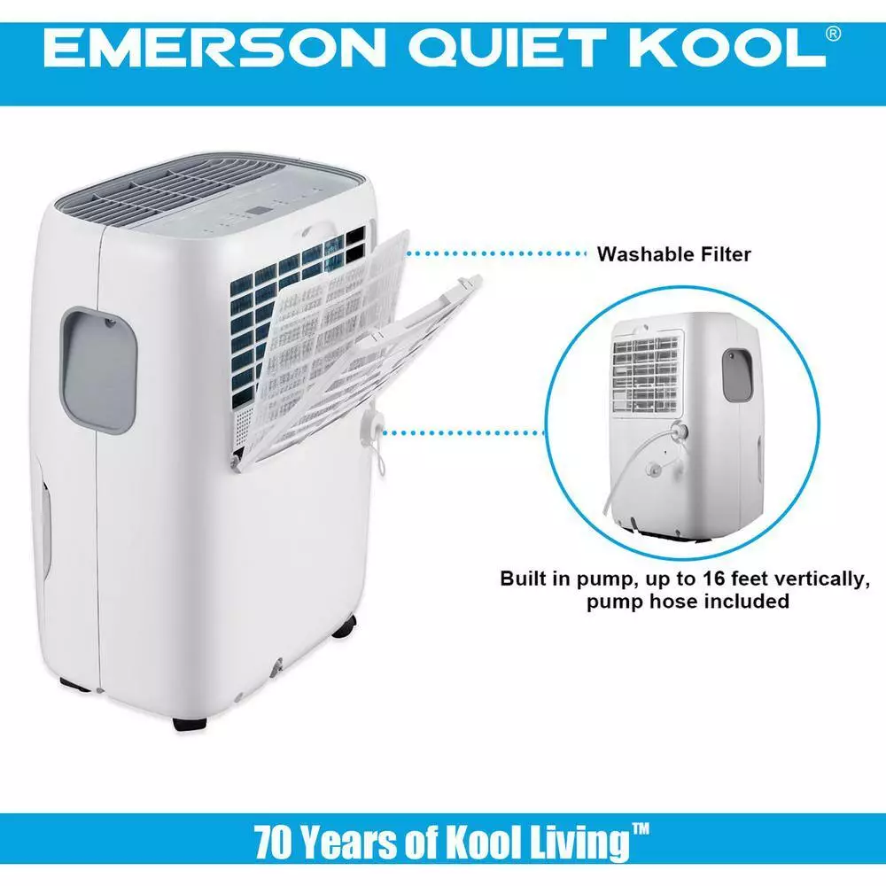Emerson Quiet Kool 40-Pint Smart Dehumidifier with Built-In Vertical Pump 11 Emerson Quiet Kool 40-Pint Smart Dehumidifier with Built-In Vertical Pump - Image 9