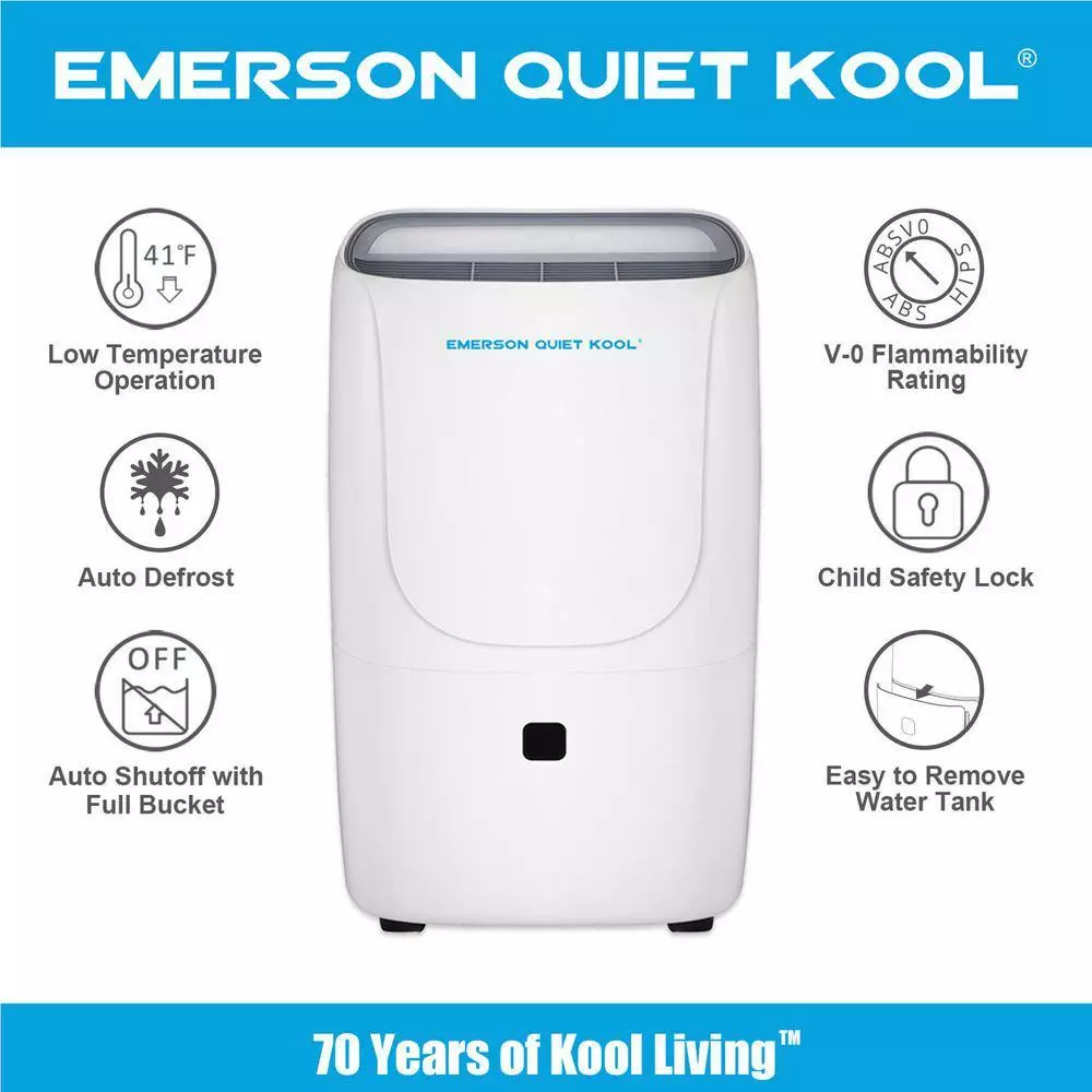 Emerson Quiet Kool 40-Pint Smart Dehumidifier with Built-In Vertical Pump 4 Emerson Quiet Kool 40-Pint Smart Dehumidifier with Built-In Vertical Pump - Image 2