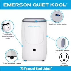 Emerson Quiet Kool 50-Pint Dehumidifier 12 Emerson Quiet Kool 50-Pint Dehumidifier -Air Quality Shop whites emerson quiet kool dehumidifiers ead50e1t a0 1000
