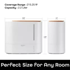 Geeni SOOTHE 2.2 Liter Smart Wi-Fi Humidifier Compatible with Alexa and Google Assistant -Air Quality Shop whites geeni humidifiers gn wa007 251 4f 1000