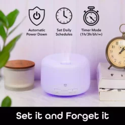 Geeni Smart Wifi Essential Oil Aromatherapy 500ml Ultrasonic Diffuser and Humidifier with Alexa and Google Home Voice Control -Air Quality Shop whites geeni humidifiers gn wa010 199 1f 1000