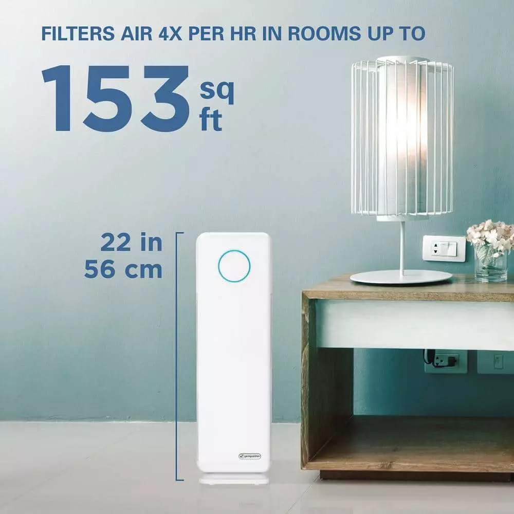 GermGuardian Elite 5-in-1 Air Purifier with Pet Pure True HEPA filter, UV Sanitizer for Medium Rooms up to 153 Sq Ft, White 5 GermGuardian Elite 5-in-1 Air Purifier with Pet Pure True HEPA filter, UV Sanitizer for Medium Rooms up to 153 Sq Ft, White - Image 3
