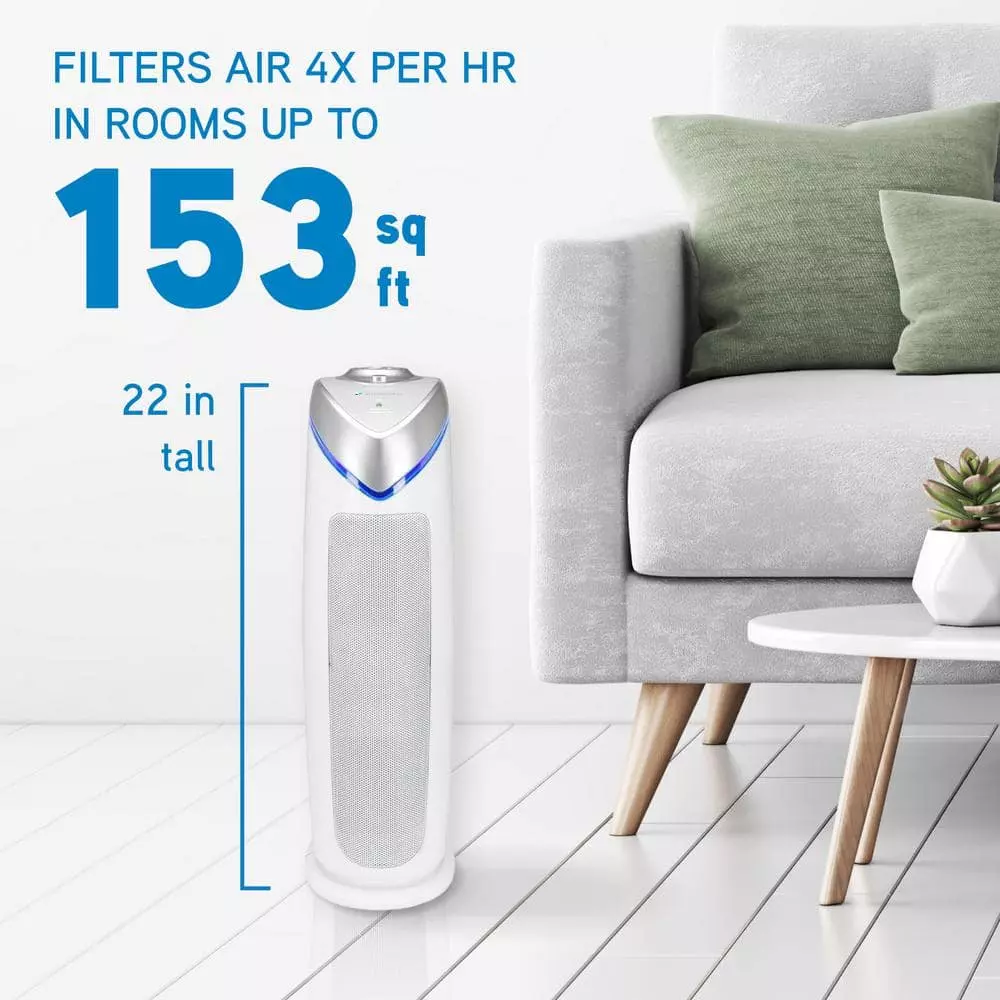 GermGuardian 22 in. 4-in-1 Air Purifier with True HEPA filter for Medium Rooms up to 153 Sq Ft, White 5 GermGuardian 22 in. 4-in-1 Air Purifier with True HEPA filter for Medium Rooms up to 153 Sq Ft, White - Image 3