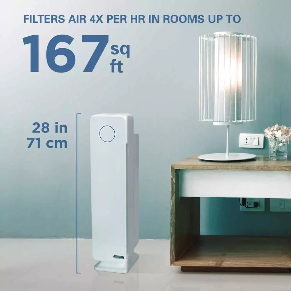 GermGuardian Elite 4-in-1, 5 Speed Air Purifier with True HEPA filter, UV Sanitizer for Medium Rooms up to 167 Sq. Ft. White 5 GermGuardian Elite 4-in-1, 5 Speed Air Purifier with True HEPA filter, UV Sanitizer for Medium Rooms up to 167 Sq. Ft. White - Image 3