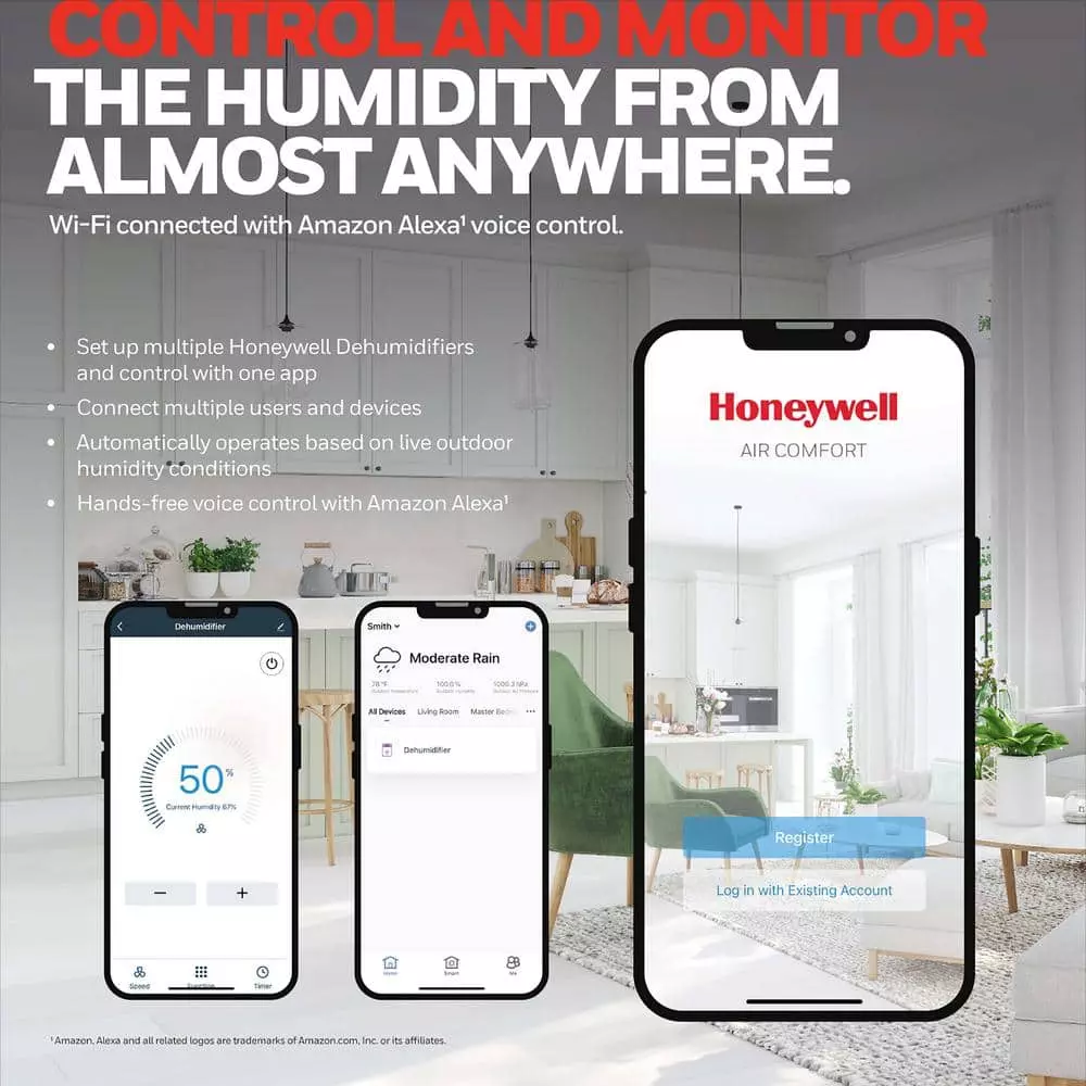 Honeywell Smart WiFi Energy Star Dehumidifier for Basements & Small Rooms Up to 1000 sq ft. with Alexa Voice Control 9 Honeywell Smart WiFi Energy Star Dehumidifier for Basements & Small Rooms Up to 1000 sq ft. with Alexa Voice Control - Image 7