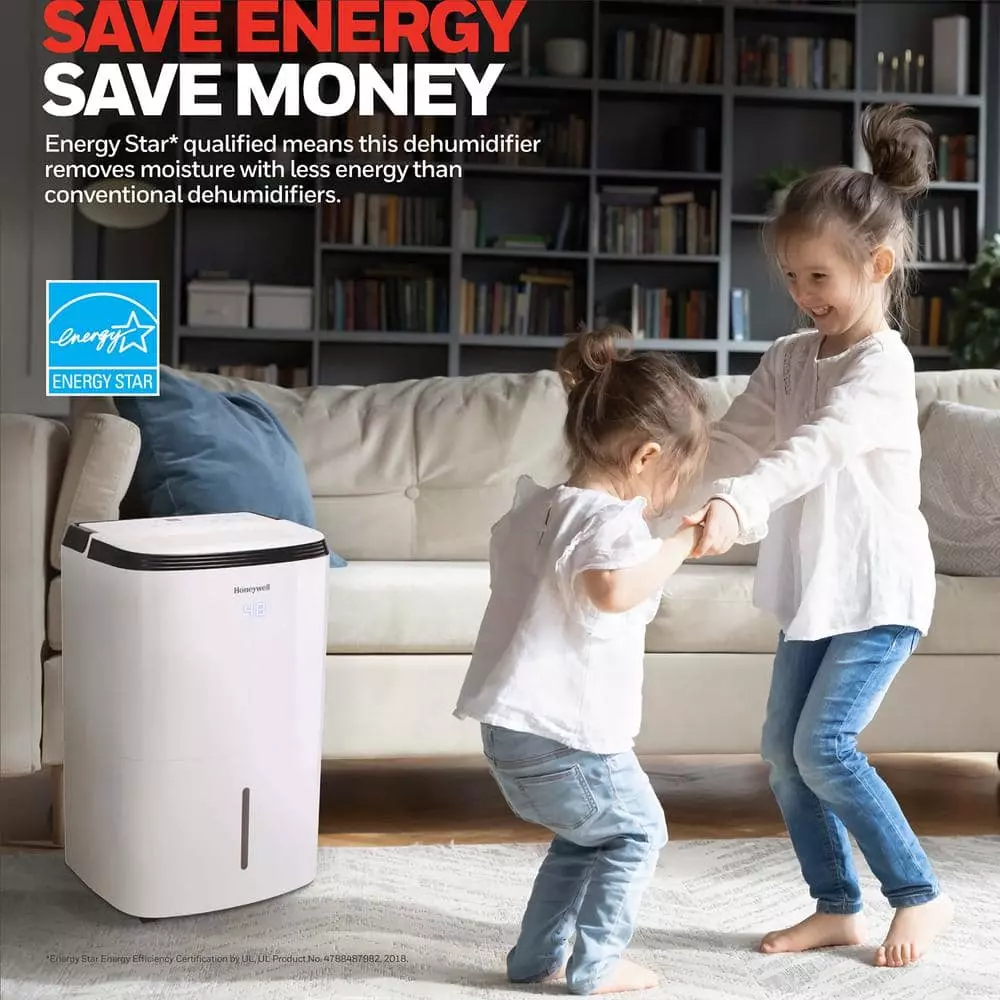 Honeywell Smart WiFi Energy Star Dehumidifier for Basements & Small Rooms Up to 1000 sq ft. with Alexa Voice Control 4 Honeywell Smart WiFi Energy Star Dehumidifier for Basements & Small Rooms Up to 1000 sq ft. with Alexa Voice Control - Image 2